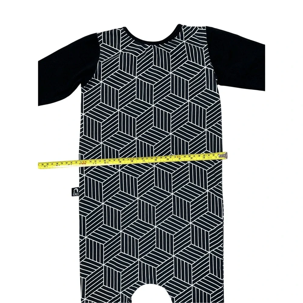 RAGS Retro Black‎ Striped Peace Stretchy Romper Hippie sz 3/4T